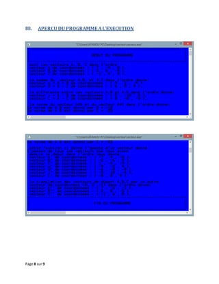 Page 8 sur 9
III. APERCU DU PROGRAMME AL’EXECUTION
 