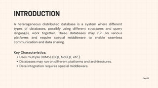 DISCUSS HETEROGENEOUS DISTRIBUTED DATABASES | PDF