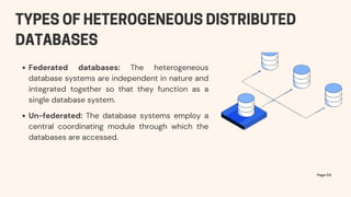 DISCUSS HETEROGENEOUS DISTRIBUTED DATABASES | PDF