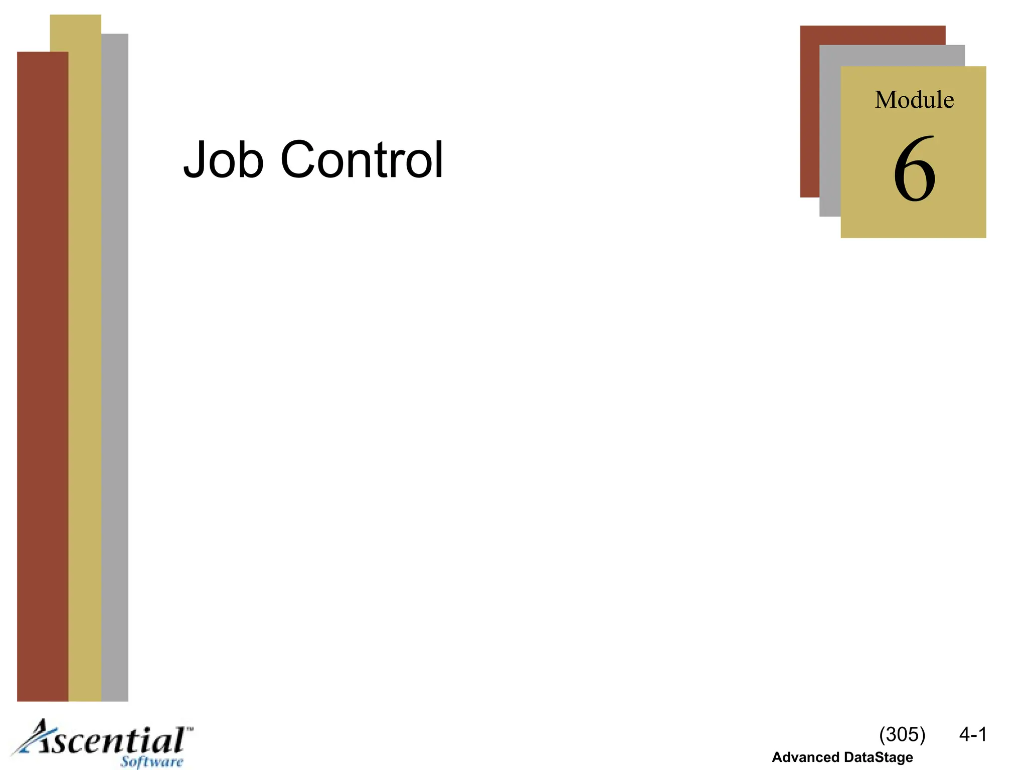 (305) 4-1
Advanced DataStage
Job Control
Module
6
 