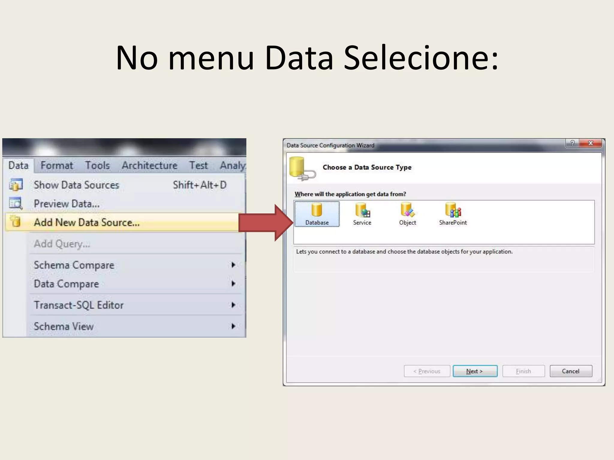 No menu Data Selecione: