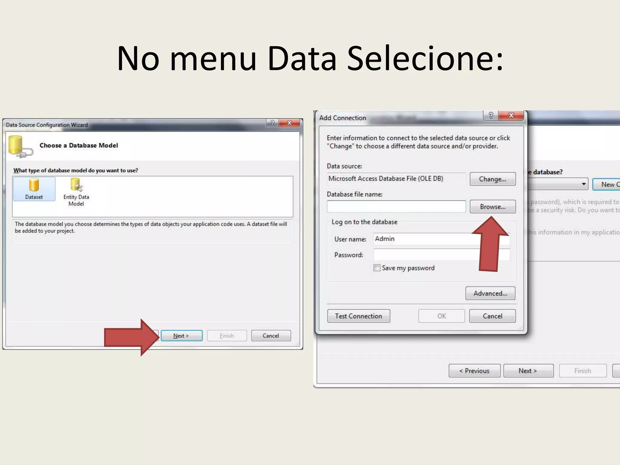 No menu Data Selecione: