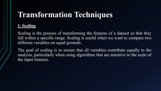 Data Preprocessing Data Transformation Scaling Normalization Data Preprocessing Data Transformation Scaling Normalization