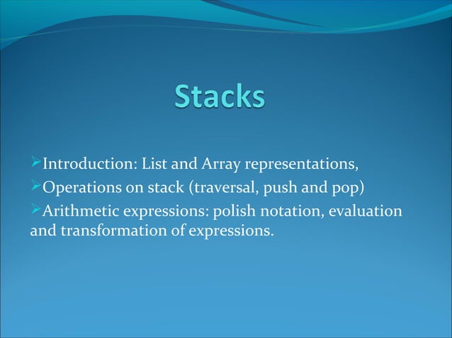 Data Structure and Algorithms Stacks | PPT | Free Download