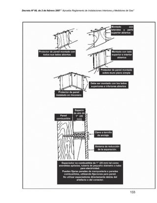 Decreto Nº 66, de 2 de febrero 2007 “ Aprueba Reglamento de Instalaciones Interiores y Medidores de Gas”
133
 