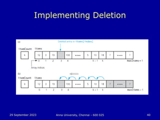 29 September 2023 Anna University, Chennai - 600 025 40
Implementing Deletion
 