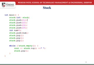MUKESH PATEL SCHOOL OF TECHNOLOGY MANAGEMENT & ENGINEERING, SHIRPUR
Stack
18
 