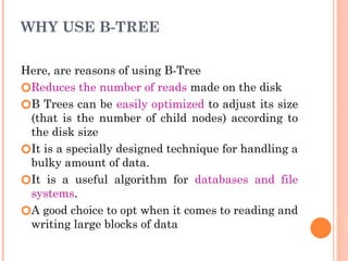 data structures and algorithms - introduction to B tree | PPTX