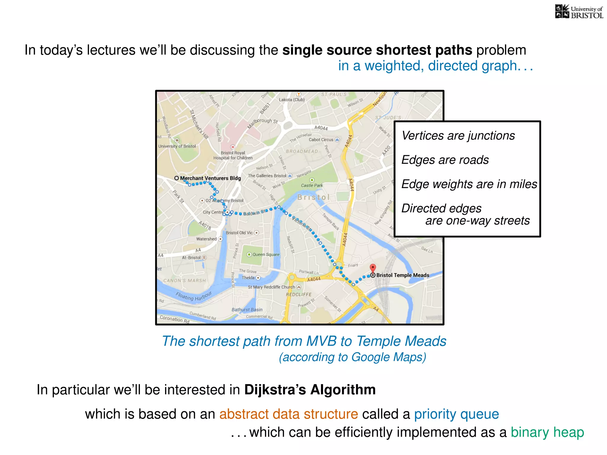 Shortest Paths Part 1: Priority Queues and Dijkstra's Algorithm | PPT