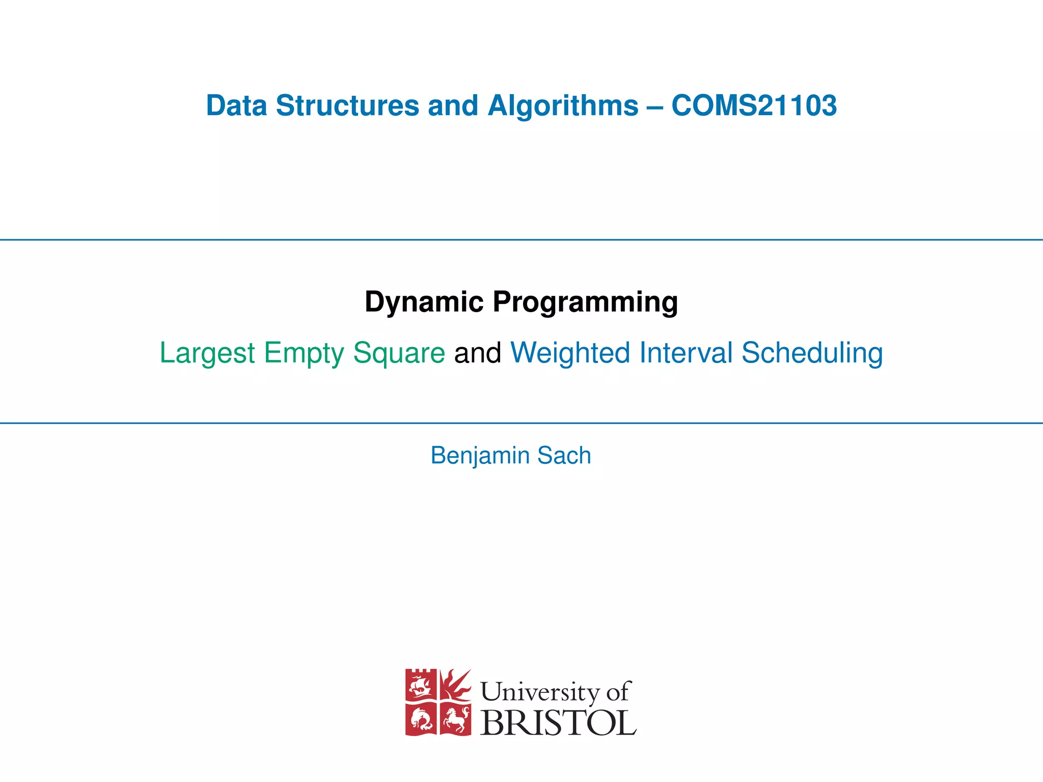 Dynamic Programming | PPT