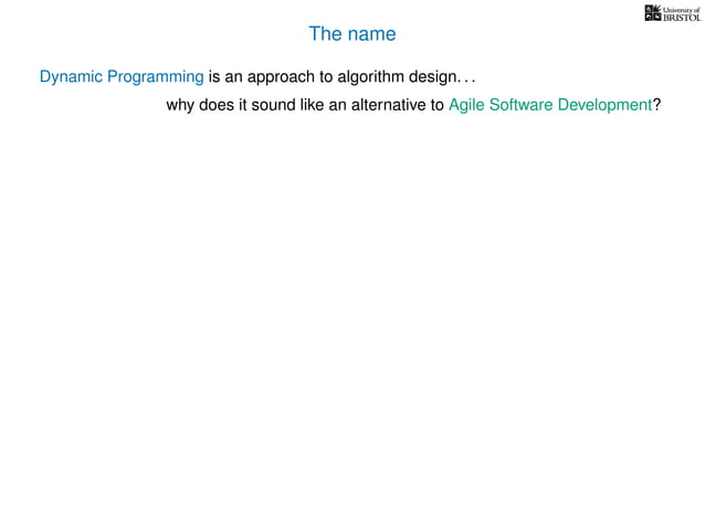 Dynamic Programming | PPT