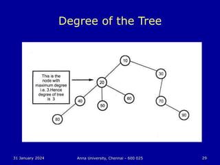 31 January 2024 Anna University, Chennai - 600 025 29
Degree of the Tree
 
