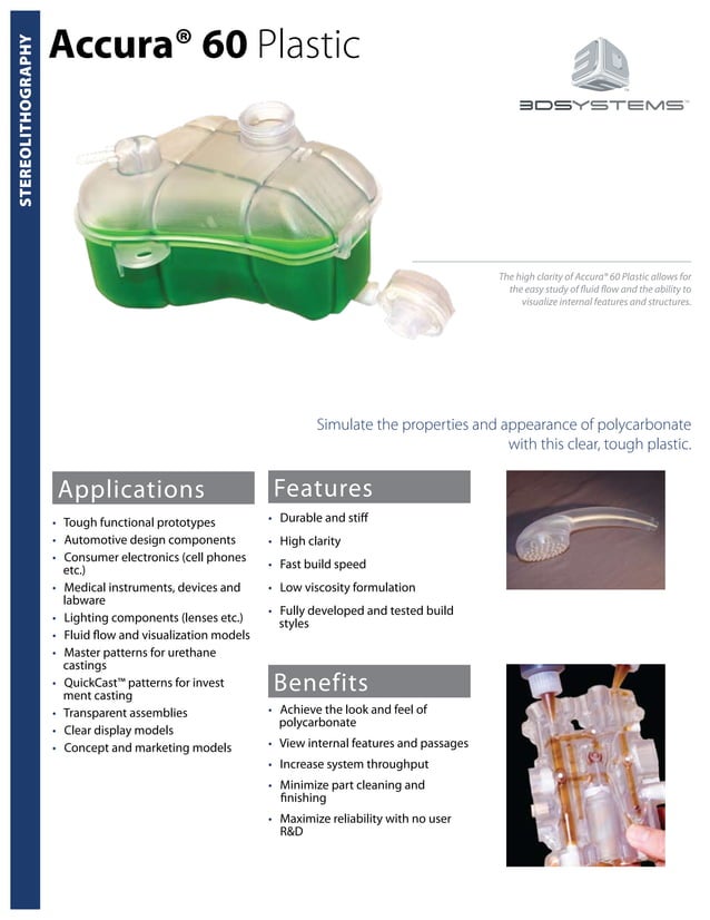 Accura 60 SLA Plastic Material Properties EN PDF Accura 60 sla plastic material properties en pdf