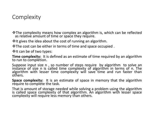 DSA Complexity.pptx What is Complexity Analysis? What is the need for ...