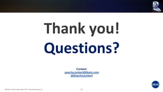 Thank you!
Questions?
©DSAG / Deutschsprachige SAP® Anwendergruppe e.V. 24
Contact:
sascha.junkert@festo.com
@SaschaJunkert
 