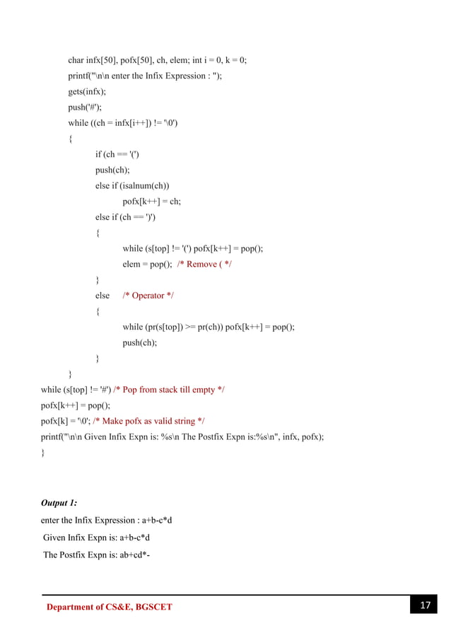 vtu data structures lab manual bcs304 pdf | PDF | Programming Languages ...