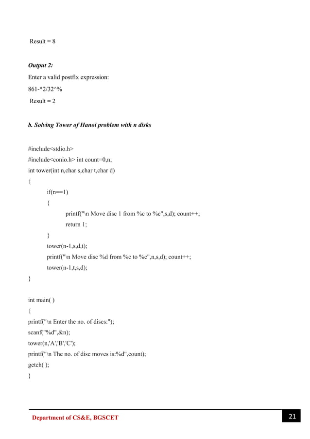 vtu data structures lab manual bcs304 pdf | PDF | Programming Languages ...