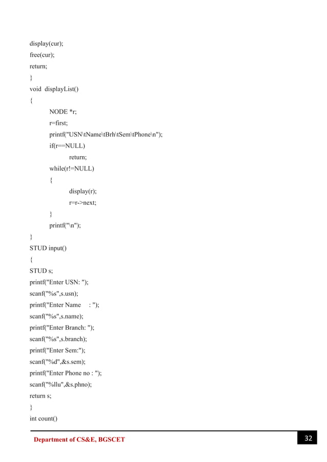 vtu data structures lab manual bcs304 pdf | PDF | Programming Languages ...