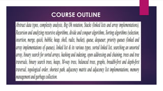 COURSE OUTLINE
 