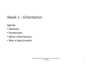 2019 Dsa 105 Introduction To Data Science Week 1 Ppt 2019 Dsa 105 Introduction To Data Science Week 1 Ppt