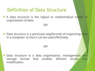 DATA STRUCTURE AND APPLICATIONS -MODULE1.PPT