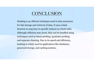 introduction to hashing use data structure of application | PDF