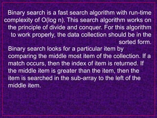 Binary search Algorithm | PPT