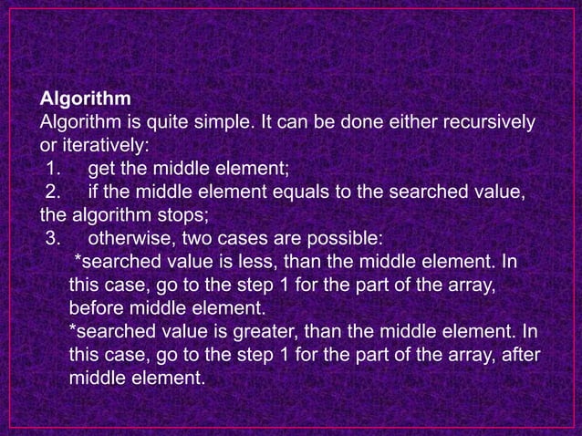 Binary search Algorithm | PPT