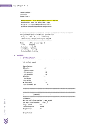 Universal asynchronous receiver-transmitter UART Dsa project report | PDF