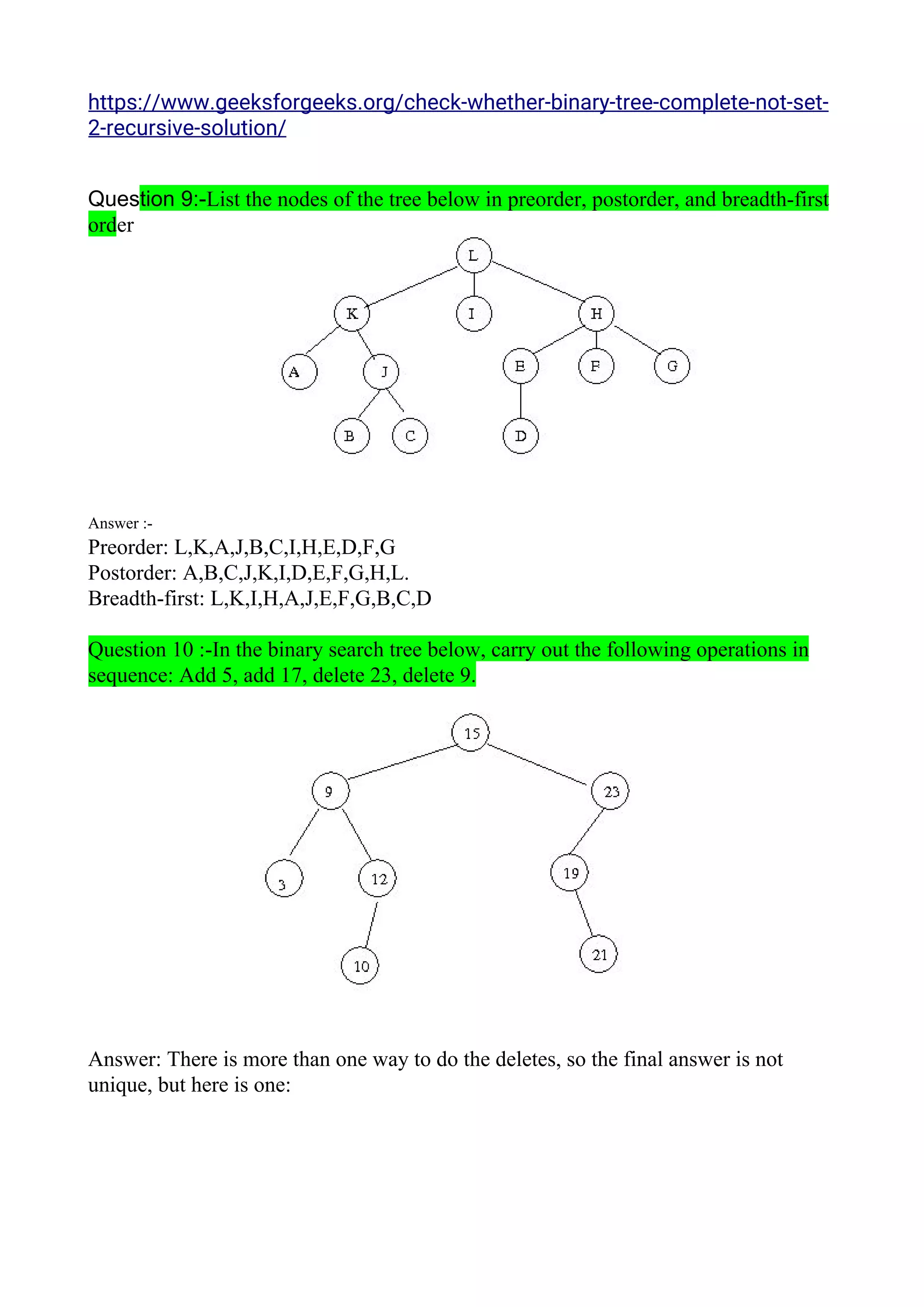 DSA (Data Structure and Algorithm) Questions | PDF