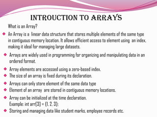 "Understanding Arrays in Data Structures: A Beginners Guide." | PPT