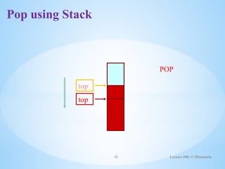 Lecture #00: © DSamanta
11
top
top
POP
Pop using Stack
 