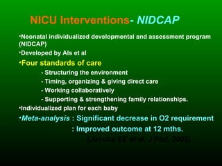 Nidcap Scale Developmentally supportive neonatal care | PPT