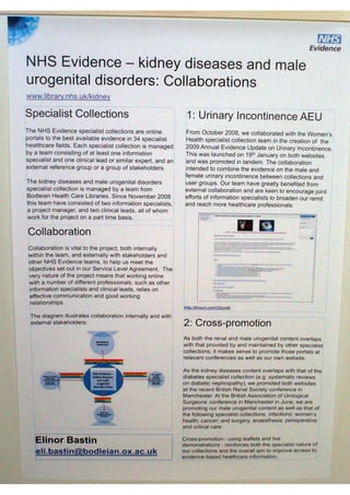NHS Evidence - kidney diseases and male urogenital disorders: collaborations (Poster EAHIL2010)