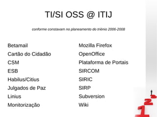 TI/SI OSS @ ITIJ <ul><li>Betamail 