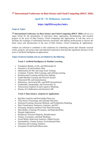 7th International Conference on Data Science and Cloud Computing (DSCC ...