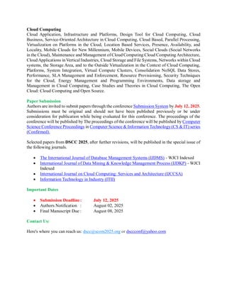 6th International Conference on Data Science and Cloud Computing (DSCC ...
