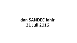 dan SANDEC lahir
31 Juli 2016
 