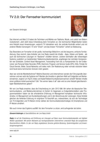 Gastbeitrag Prof. Dr. Jens Böcker

Strategische Empfehlungen für den
TK-Markt – Absicherung der
Geschäftsmodelle!
von Prof...