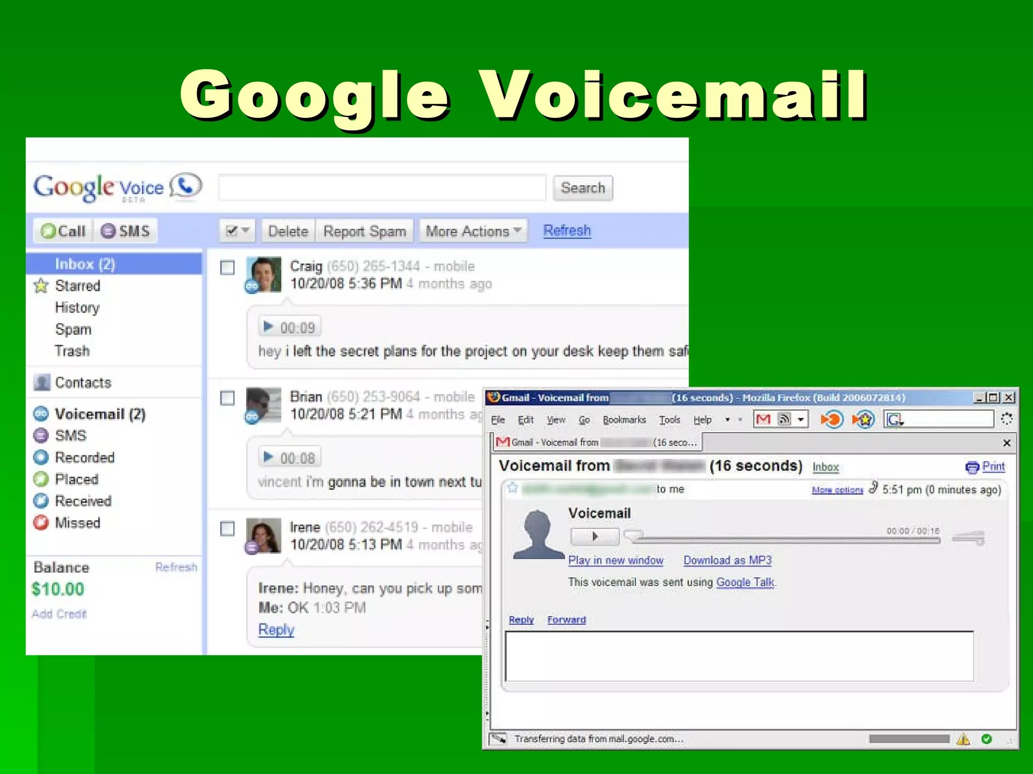 Google Voicemail 