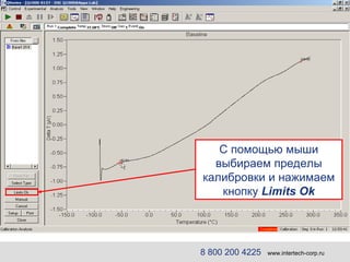 С помощью мыши выбираем пределы калибровки и нажимаем кнопку  Limits Ok 8 800 200 4225   www.intertech-corp.ru 