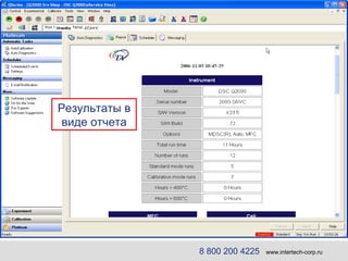 Результаты в виде отчета 8 800 200 4225   www.intertech-corp.ru 