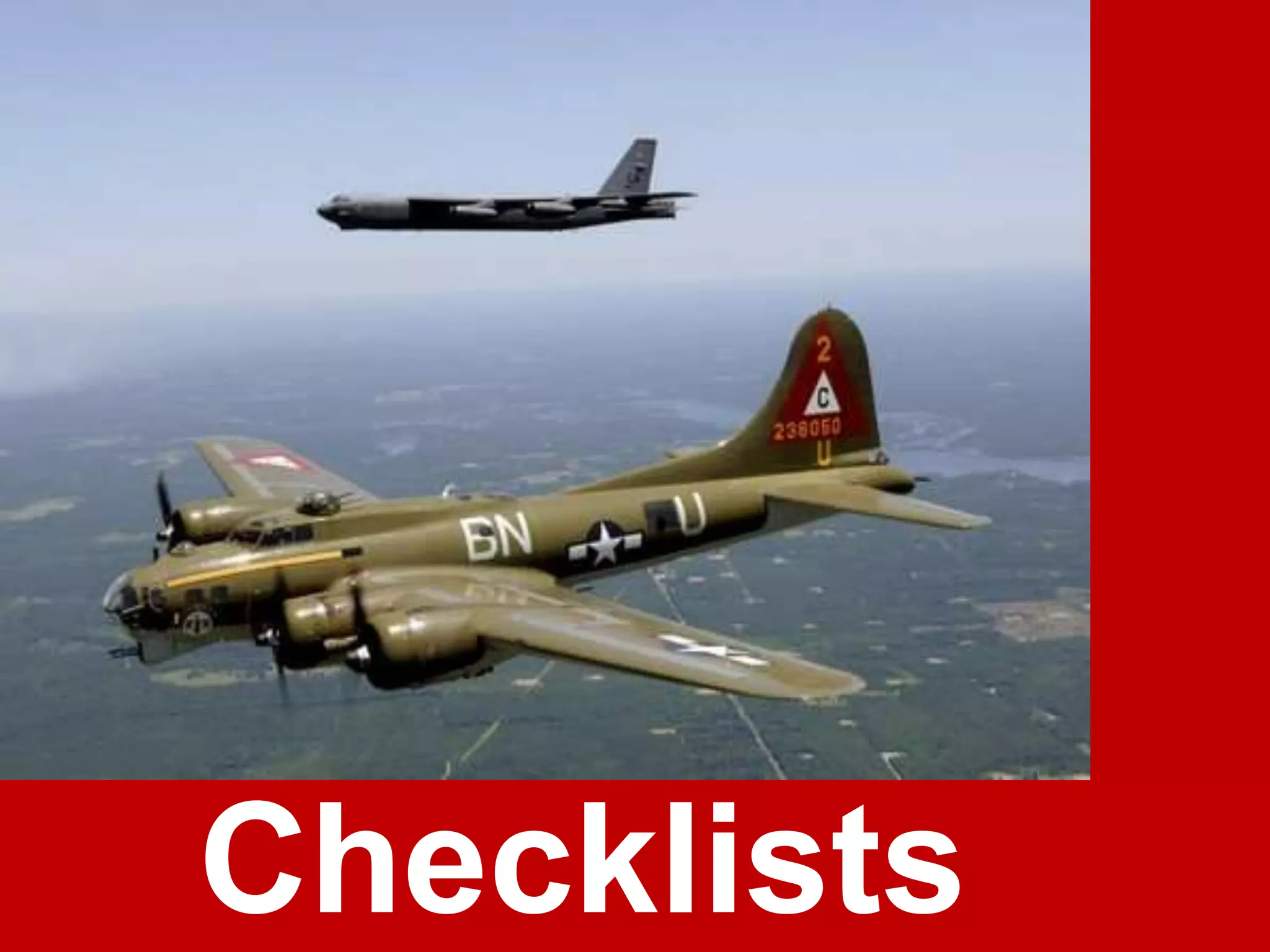 Checklists
 