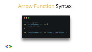 Arrow Function Syntax
 
