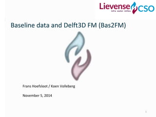 1 
Baseline data and Delft3D FM (Bas2FM) 
Frans Hoefsloot / Koen Volleberg 
November 5, 2014  