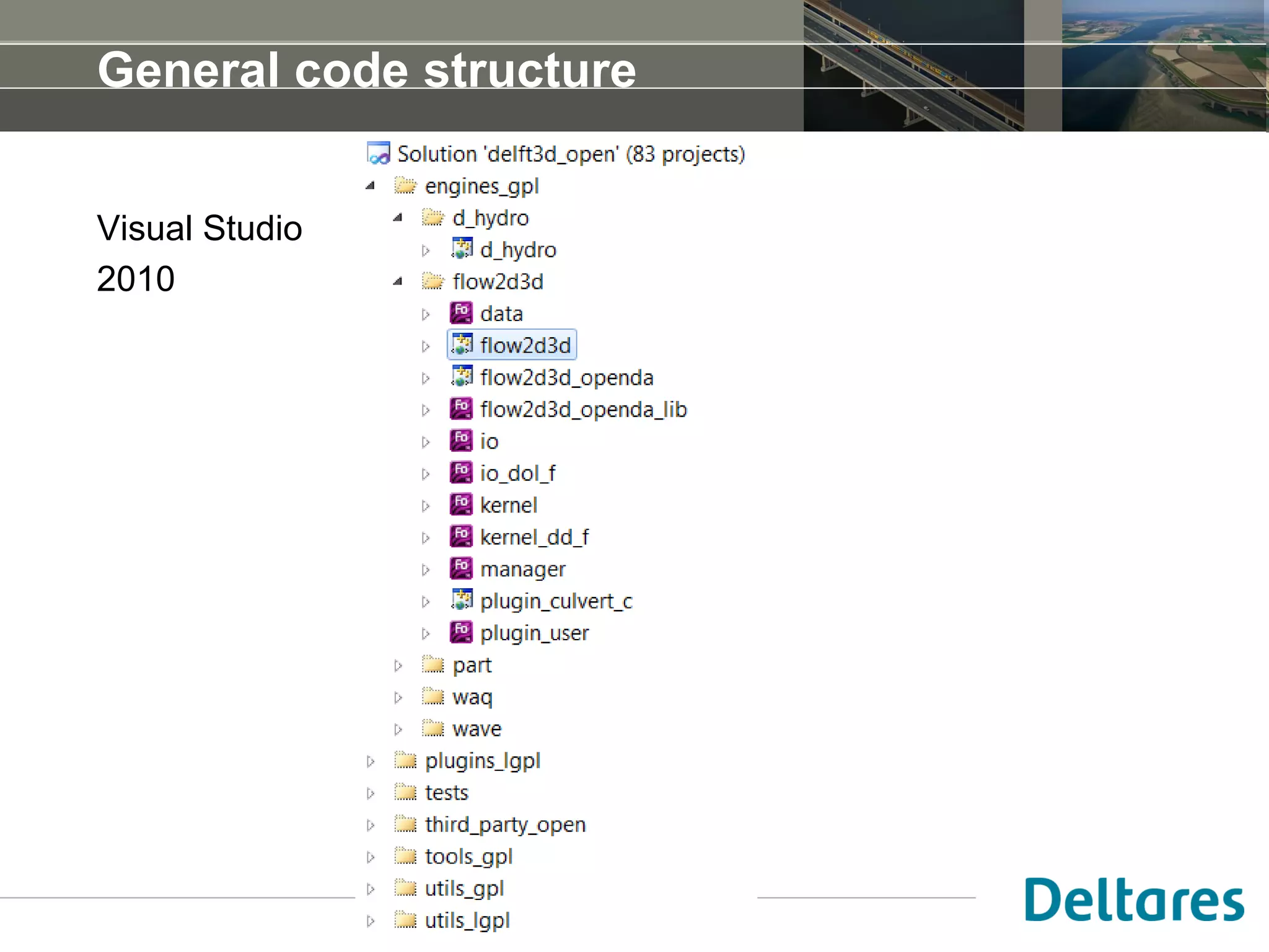 General code structure
Visual Studio
2010
 