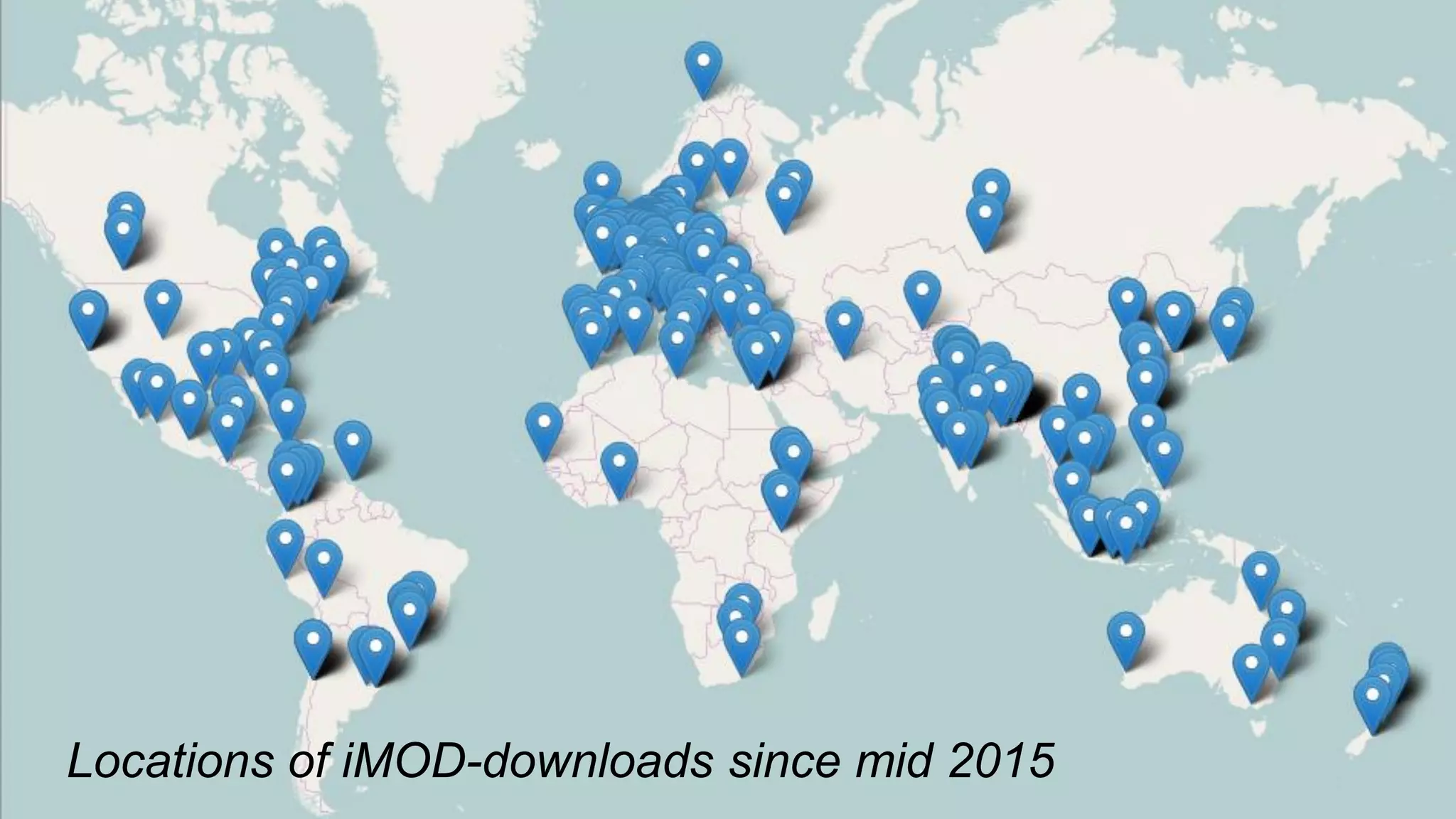 Locations of iMOD-downloads since mid 2015
 