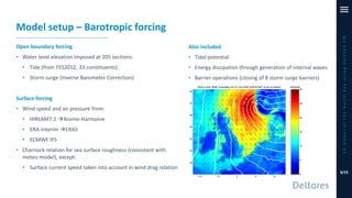Model setup – Barotropic forcing
Open boundary forcing
• Water level elevation imposed at 205 sections:
• Tide (from FES20...