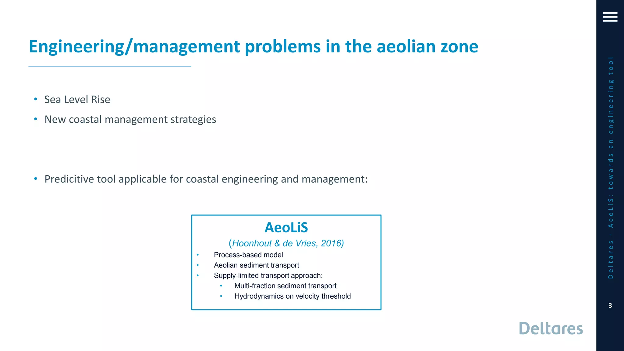 DSD-INT 2019 AeoLiS - towards an engineering tool for aeolian sediment ...