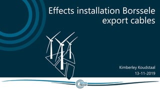 Kimberley Koudstaal
13-11-2019
Effects installation Borssele
export cables
 